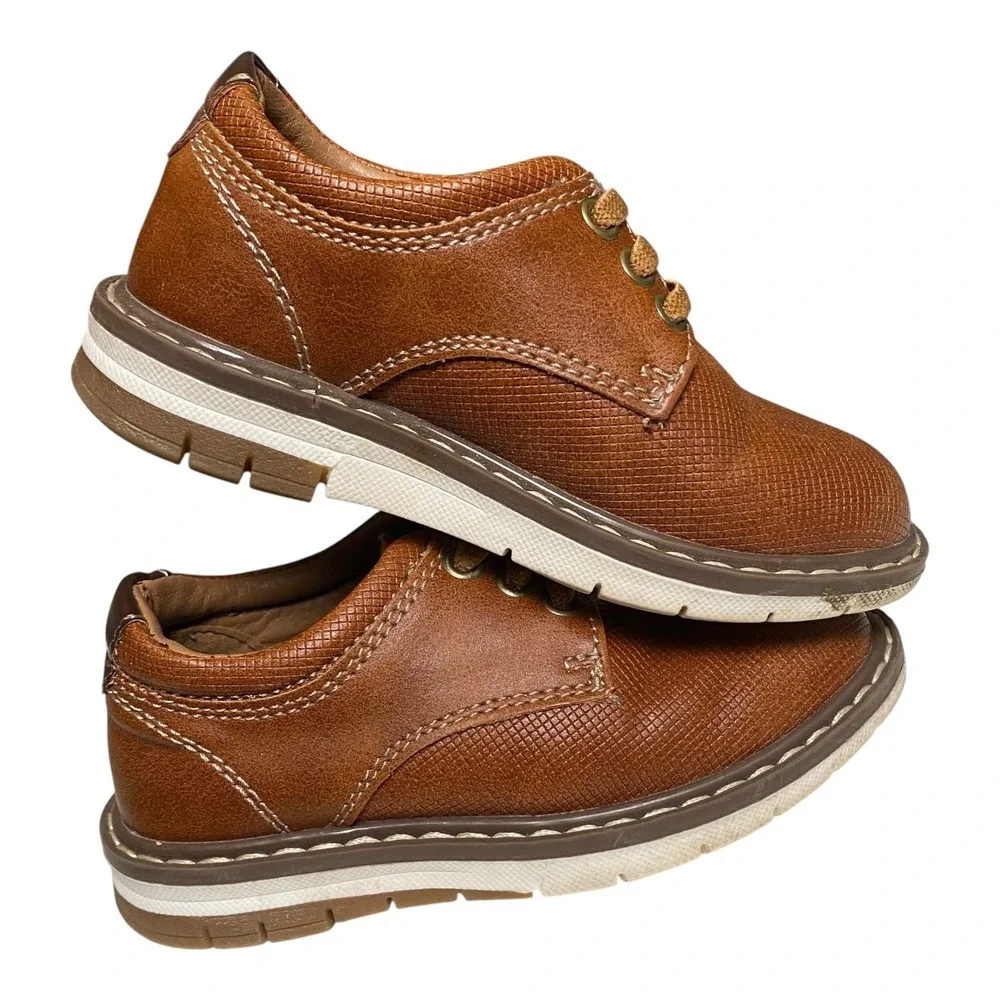 Ashford Hayes Boys Brown Oxford Dress‎ Shoes Size 5 M Textured Formal SU